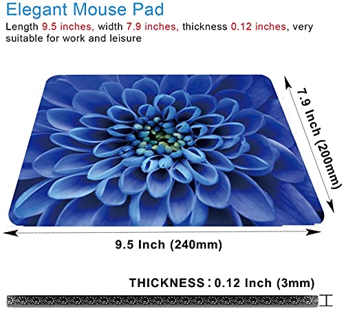 Blue Flower Mouse Pad,Cute Floral Mouse pad,Custom Small Mouse Pads with Designs,Portable Office Non-Slip Rubber Base Wireless Mouse Pad for Laptop - color: S322