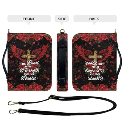 Book Covers Bible Covers for Women Men Large Size Bible Bag Tote - color: A Red Cross Rose, size: Medium
