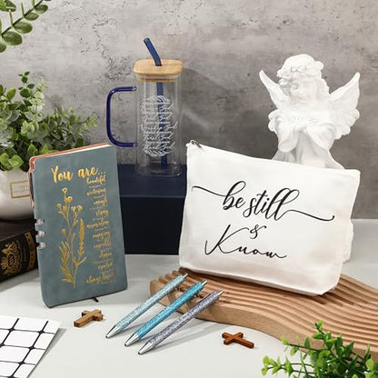 Skylety 6 Pcs Christian Gifts Set for Women Bible Study Supplies, Blue - color: Blue
