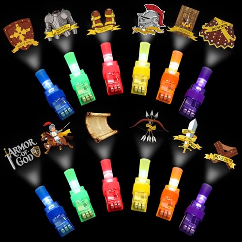 Tuanse 48 Pcs Armor of God Finger Lights Gifts Bulk, Christian Party Favor - style: Spiritual Style