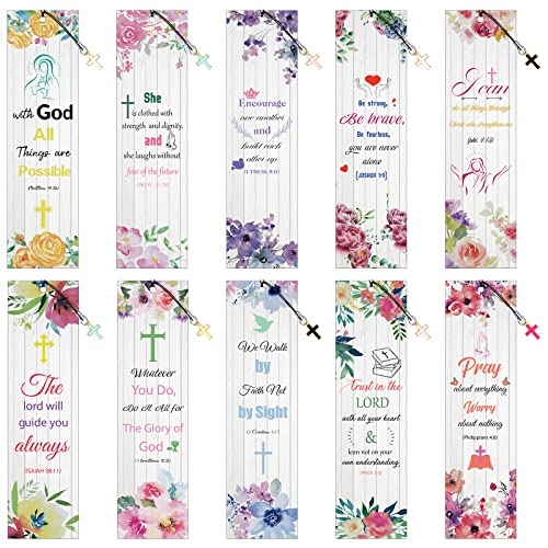 Tenare 20 Pcs Christian Bible Bookmarks for Women, Watercolor Floral Style - style: Watercolor Floral Style