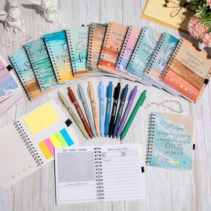 Kosiz 20 Set Christian Notebook with Pen for Woman(Watercolor, Neutral)
