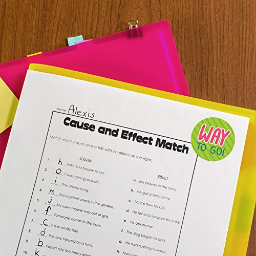 Bright Teacher Message Stickers / 500 Inspirational Labels / 8 Motivational Classroom Homework Lesson Designs / 1.5" Small Reward Sticker/Made in The USA - color: Bright Teacher Message