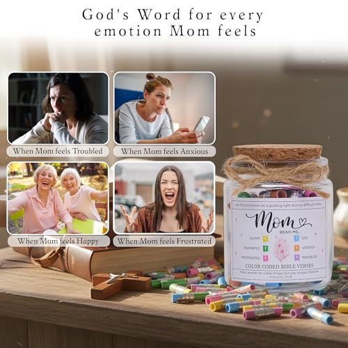Solmay Bible Verse Jar for Mom, Read This When Scripture Cards - color: Bible Verses Jar For Mom