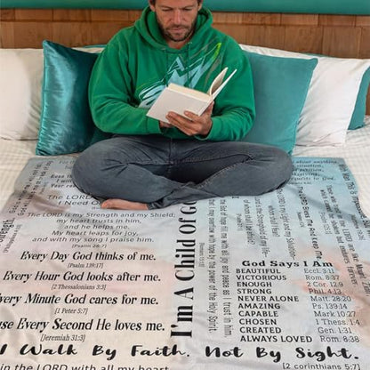 Christian Blanket Gifts for Women Men, Religious Blanket with Bible Verse 60"x50", Scripture Blankets, Catholic Spiritual Gifts, Faith Based Gifts