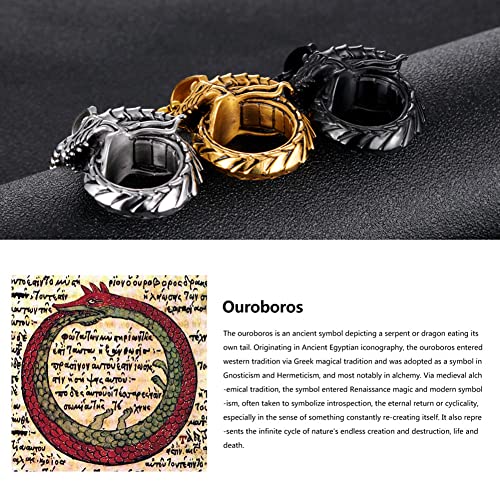 Eternity Cross Ring Pendant Necklace Stainless Steel Pendant Necklace for Men Christmas Gift for Husband,Christmas Stocking Stuffer for Him - color: Black Eternal Ring
