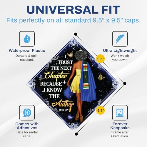 Tassel Toppers Woman Custom Graduation Cap, Graduation Cap Topper & Design - color: Black and Blue