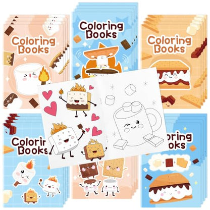 Bulk Marshmallow Coloring Books, 24Pcs Mini Drawing Booklet for Kids - style: Marshmallow