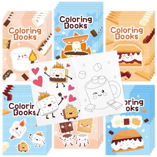 Bulk Marshmallow Coloring Books, 24Pcs Mini Drawing Booklet for Kids - style: Marshmallow
