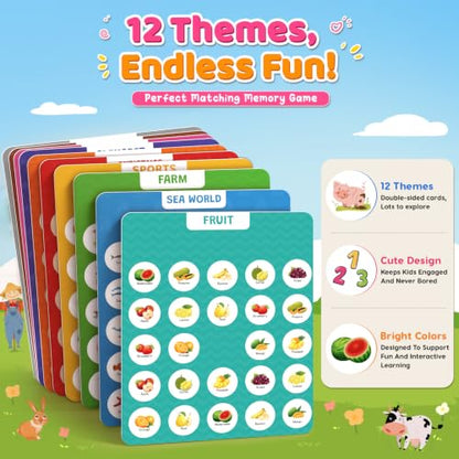 Matching Memory Game for Kids, Pink - color: Pink