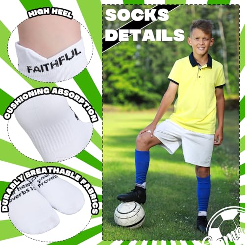 Janmercy 6 Pairs Christian Ankle Socks Fit Us Size 6-13 - color: White