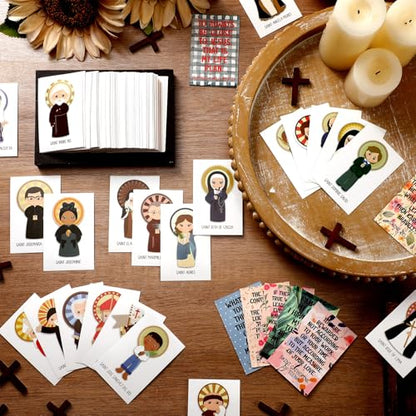 Motiskyy 120 Pcs Catholic Saint Quote Cards Bulk 40 Style - style: English Inspirational Style