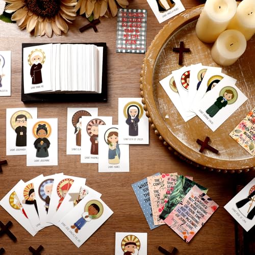 Motiskyy 120 Pcs Catholic Saint Quote Cards Bulk 40 Style - style: English Inspirational Style