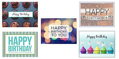 CEO Cards - Birthday Greeting Card Assortment, 5 Cards of Each Design, 5x7 Inches, 25 Cards & 26 White Envelopes (VP1603)