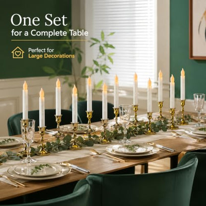 MUMCHASI 24 Packs Flameless Taper Candles Battery Operated Candlestickes Electric LED Candles Flickering Christmas Candlesticks Warm Yellow Light Party Home Decor H: 6 inches No Remote - size: 24pcs_No Remote