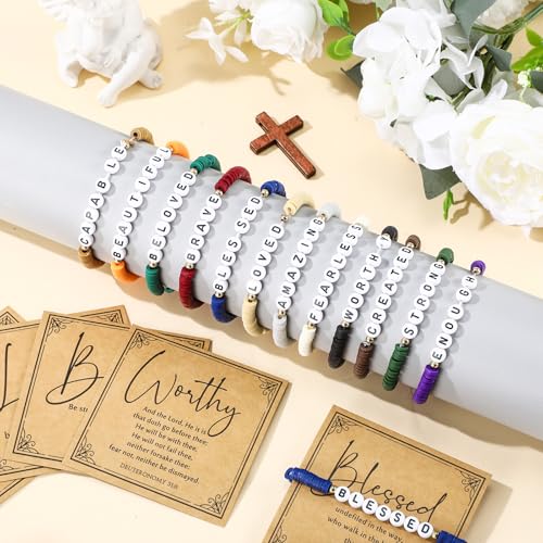 Kenning 24 Set Christian Bracelet for Men Women - color: Dark Color