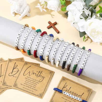 Kenning 24 Set Christian Bracelet for Men Women - color: Dark Color