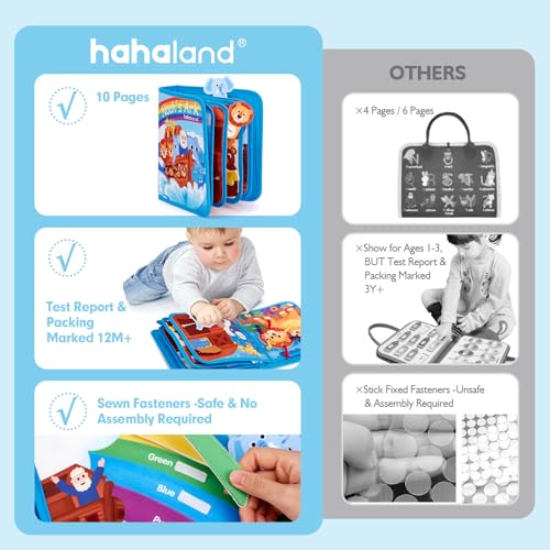 hahaland Noah's Ark Toy Busy Book for Toddlers 1-3 - Baptism Gifts for Boys - style: Noah's Ark