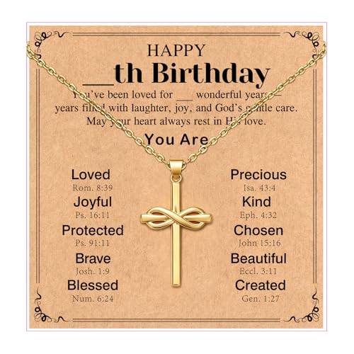 Happy 6-16th Birthday Gifts for Girls,Cross Necklace Decorations - style: CustomAge Necklace Birthday