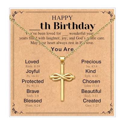 Happy 6-16th Birthday Gifts for Girls,Cross Necklace Decorations - style: CustomAge Necklace Birthday