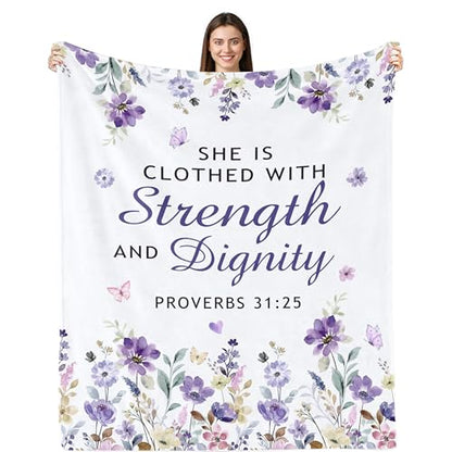 Christian Gifts Blanket Birthday Gifts for Women Throw 50"x60" - color: Purple-christian, size: 50*60