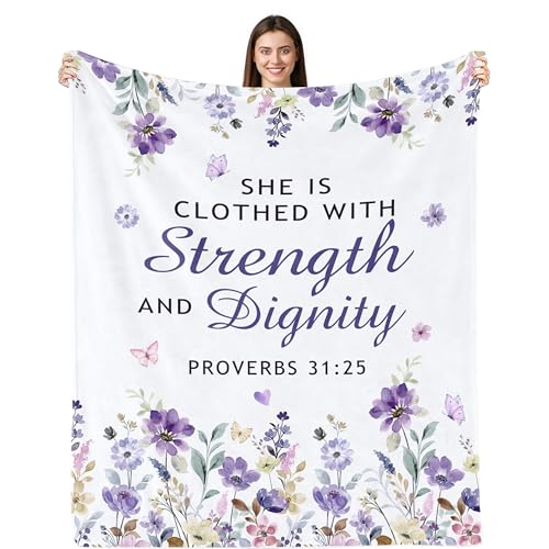 Christian Gifts Blanket Birthday Gifts for Women Throw 50"x60" - color: Purple-christian, size: 50*60