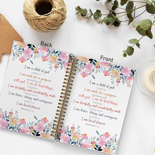 Christian Inspirational Spiral Notebook, Bible Journal Journal Notebook, Christian Notebook Gifts for Women Kids, Church Notes Notebook, Christian Scripture Notebooks for School, 5.5x8.3 Inch - color: god flower