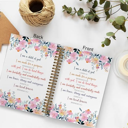 Christian Inspirational Spiral Notebook, Bible Journal Journal Notebook, Christian Notebook Gifts for Women Kids, Church Notes Notebook, Christian Scripture Notebooks for School, 5.5x8.3 Inch - color: god flower