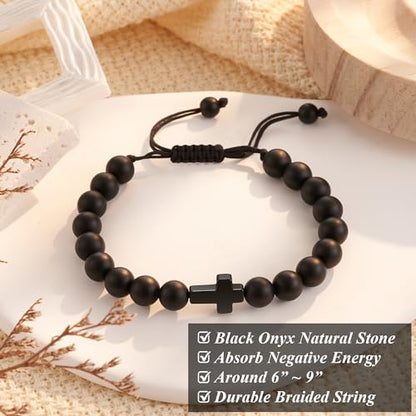 Tarsus Faith Reminder - Cross Bracelet Christian Gifts for Teen Boys Men - style: John 1:9