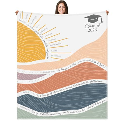 Graduation Blanket 2026 Abstract Faith Throw 50"x60" - style: Abstract