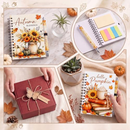Fall Notebooks with Pens Bulk, 24 Sets, 5.5 x 4.7 In, Harvest - color: Watercolor Autumn