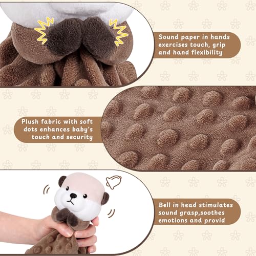 Loveys for Babies, Brown Prayer Otter Baby Security Blanket - color: Brown Otter