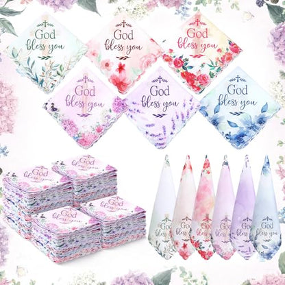 HunnmingRe Christian Handkerchief for Women Inspirational Gifts Bulk Inspirational Religious Bible Verse Handkerchief - style: God Bless You