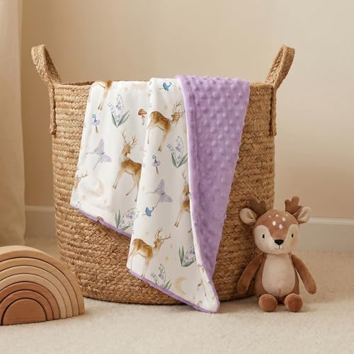 Fleece Baby Blankets for Girls & Boys, Infant Toddler Blanket - color: Purple Deer