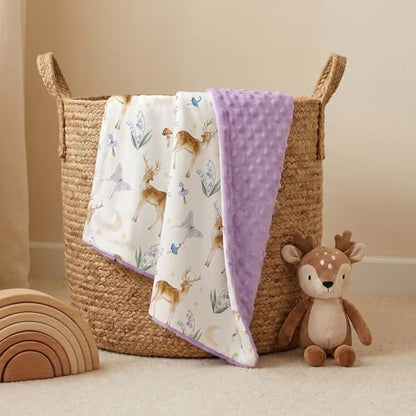 Fleece Baby Blankets for Girls & Boys, Infant Toddler Blanket - color: Purple Deer