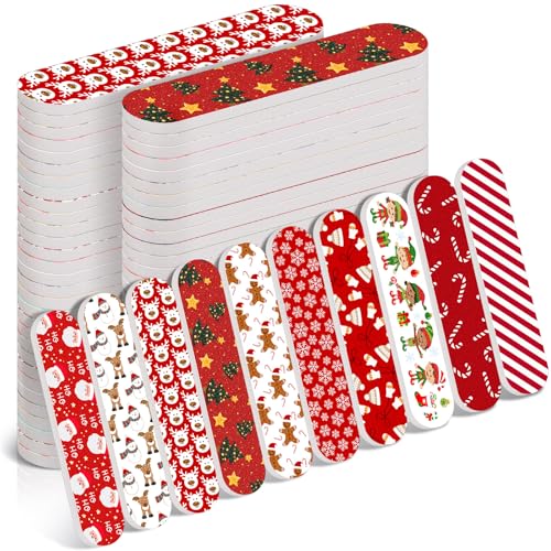 50 Pack Christmas Mini Nail Files Gifts Bulk Christmas Emery Boards - style: Classic
