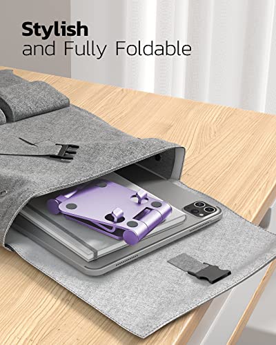 Nulaxy Full Aluminum Dual Folding Cell Phone Stand for Desk, Purple - color: E-Purple