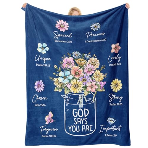 Navy Blue Christian Religious Gifts for Women, Christian Blanket 80''x 60'' - color: Navy Blue, size: 80"x60"