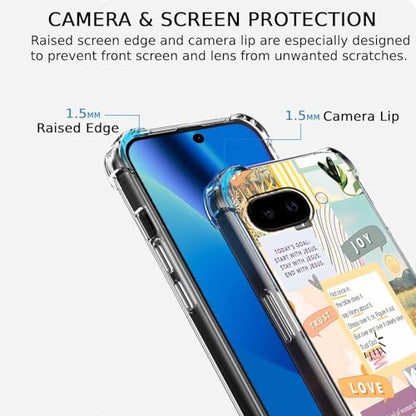 Christian Quotes Bible Motivational Words Collage Pattern,Soft TPU Bumper Phone Case for Google Pixel 10a - size: Google Pixel 10a