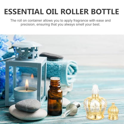 jojofuny Essential Oil Roller Bottles 2 Pack 2.63 in Refillable Glass Vials with Stainless Steel Ball Roll on Bottles for Perfume Water Blessed Oil Travel Meditation Prayer