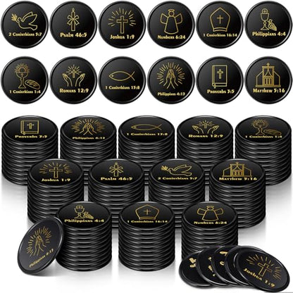 Eersida 120 Pcs Christian Coins Bulk Bible Verse Jesus Tokens, Classic - style: Classic