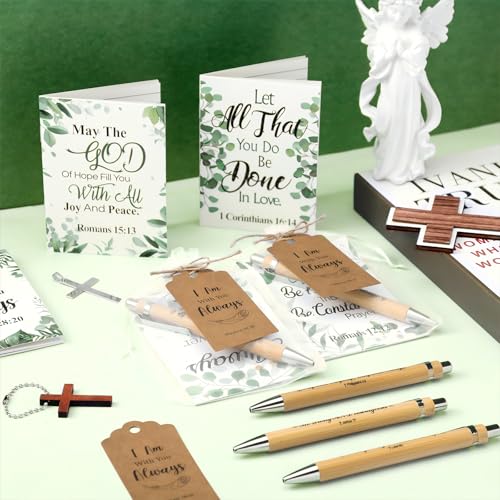 Qeeenar 200 Pcs Christian Gift Bulk Set Bible Verse, Green, Vibrant - color: White, style: Vibrant