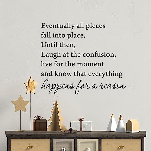 Eventually All Pieces Fall into Place Inspirational Quotes Wall Decals Saying Vinyl Wall Art Sticker Home Decor 22×19In