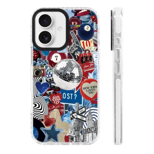for iPhone 16 Case Nostalgia Retro NYC Disco Urban Collage - color: NewYork, size: iPhone 16