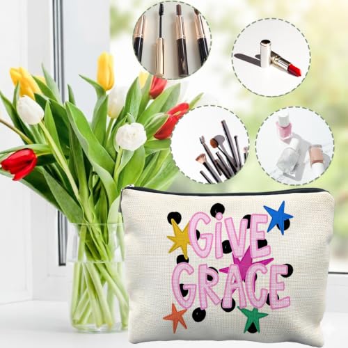 Christian Religious Canvas Makeup Bag Gifts for Women - color: give grace