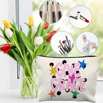 Christian Religious Canvas Makeup Bag Gifts for Women - color: give grace