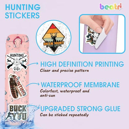 BEATRI Hunting Stickers 50Pcs Waterproof Vinyl Deer Hunting Decor - color: Hunting Stickers