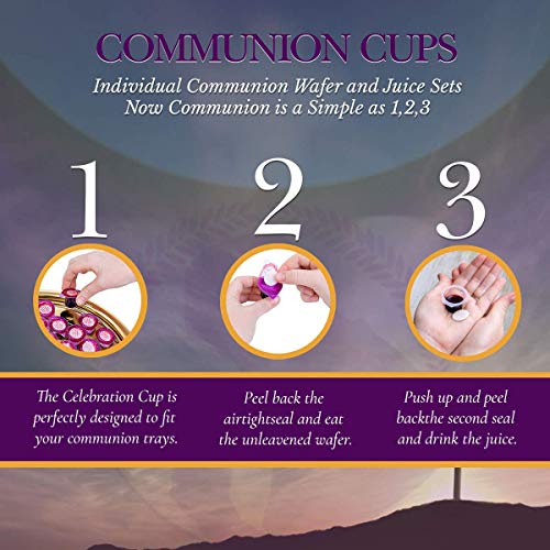 Celebration Cup, Grape Juice and Wafer Communion Cups Set With a 30-Day Devotional, Pack of 30