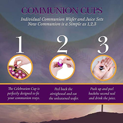 Celebration Cup, Grape Juice and Wafer Communion Cups Set With a 30-Day Devotional, Pack of 30