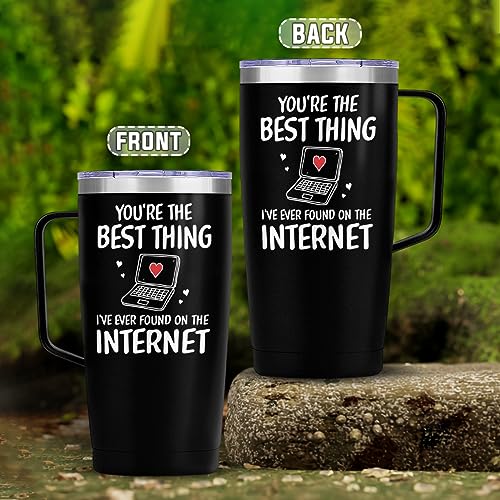 SANDJEST You are The Best Thing 20oz Tumbler with Handle Coffee Travel Mug Cup Gift for Boyfriend Husband Wife Girlfriend on Valentines Birthday Anniversary - color: Couple